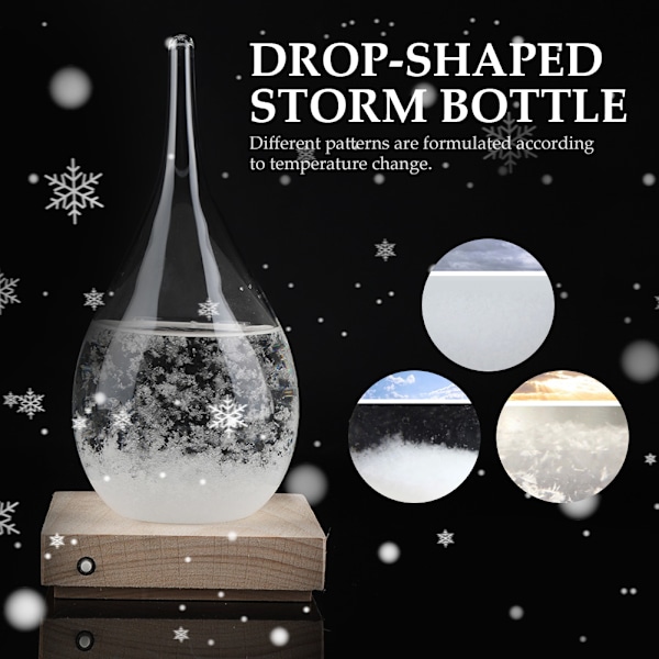 Storm Glass Creative Drop-formet Storm Glass Flaske Desktop Vejrstation Vejrudsigt