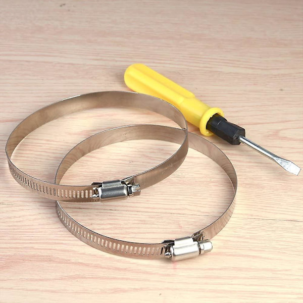 4 stykkers justerbar slangeklemme i rustfritt stål for feste av fleksible slangerør (91-114 mm) - engelsk