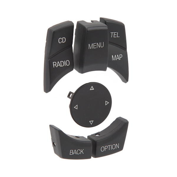 6PCS Centrala Multimedia-knappar Utsökt Yta Slät Touch Control Knob Button Cover Passar för 1 3 5 6 Serie Matt Svart
