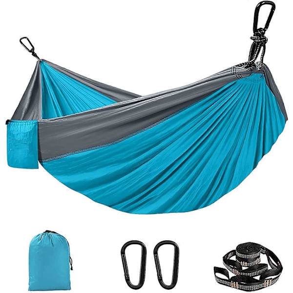 Riippumatto 280x180cm, Yhden tai kahden hengen riippumatto retkeilyyn puutarhaan, kannettava laukku, maksimikuorma 300kg, puutarhaan, rannalle, takapihalle, terassille,