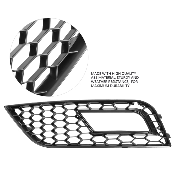 2 stk For RS4 Style Glossy Black Front Bumper Fog Light Grilles for Audi A4 B8.5 2013-2016