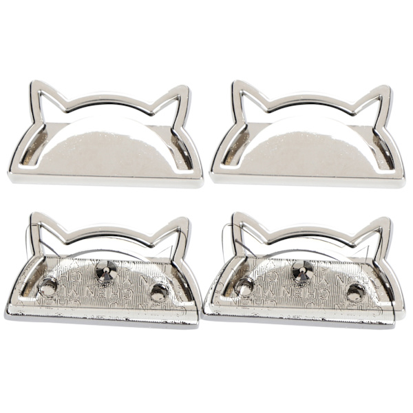 4 Set Metall Dekorativt Spänne Katt Klämma Stopper Läder Varor Bagage Jeans DIY TillbehörSilver B01-51-52059