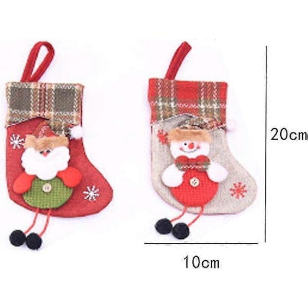 Julstrumpa, 4 Delar Jultomte Snögubbe Ren Björn Juldekorationer Julstrumpor Hängande Godispåse