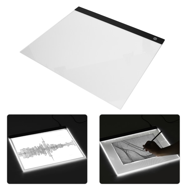 LED Light Tracing Board 3 Level Dimming A3 Størrelse Tegning Copyboard for Skisser