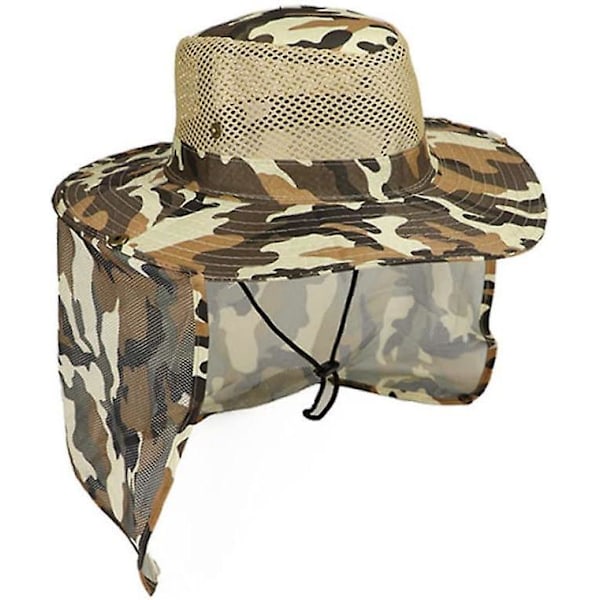 Udendørs Fiskehat med Camouflage Klap Øredækken Camouflage Skygge Vandtæt Kasket til Jagt Vandring Camping Vandring 1 stk.