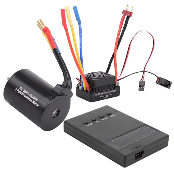 3650 3500KV Harjaton Moottori Ohjelmakortti 60A ESC Vedenpitävällä BEC:llä 1/10 RC Autoon