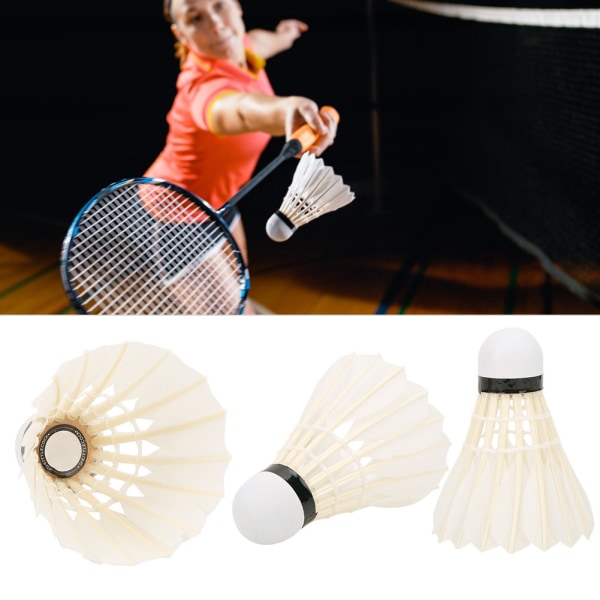 12 st 1005 gåsfjäder slitstarka badmintonfjädrar för träningsträning 12 st