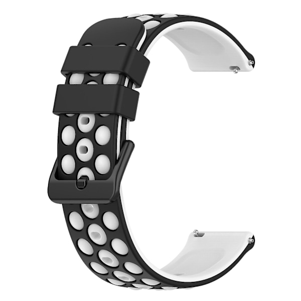 Universal Blød Silikon Urrem til Garmin Venu 2 Plus / Venu Sq 2 - Sort Hvid