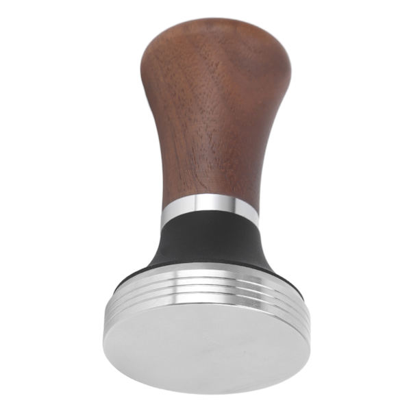 51mm Kaffe Tamper i rustfritt stål av matkvalitet med trykktamper med trehåndtak for kaffeverktøy