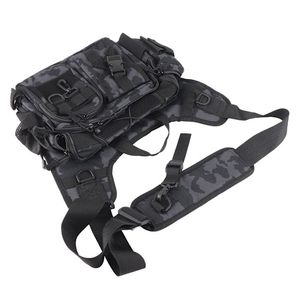Sling fiskeutstyr veske fiskeutstyr oppbevaringspakke med stang holder fiske midjeveske crossbody sling veske for utendørs fiske fotturer camping