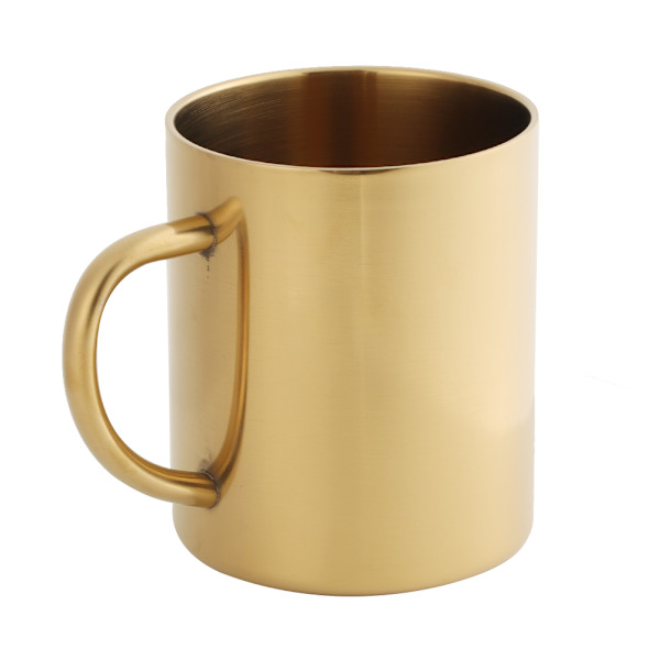 304 Rostfritt stål Dubbelskikts Anti-skållning 400 ml Kaffe Ölmugg Kopp (Guld)