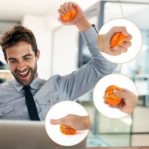 2-pak Mini Basketball Stressbolde | Bløde Skum-Squishies til Stress & Angstlindring | Perfekt til Sportstemafester
