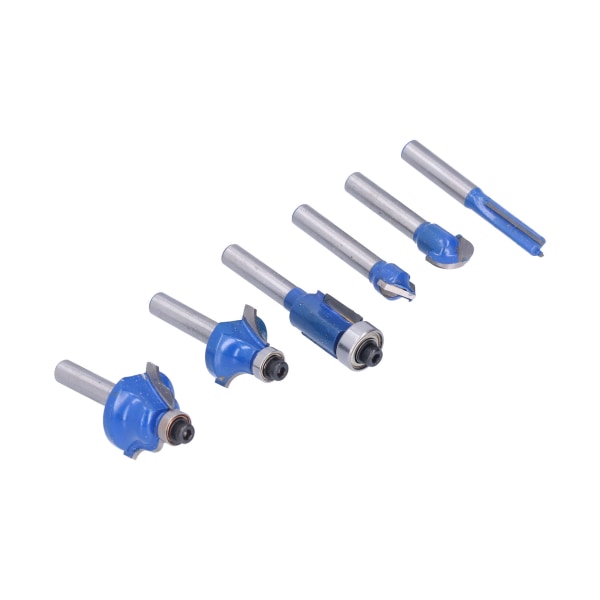 6 kpl set 6,35 mm vakaa metalliseos korkean lämpötilan kestävyys kestävä jyrsintä puun terät