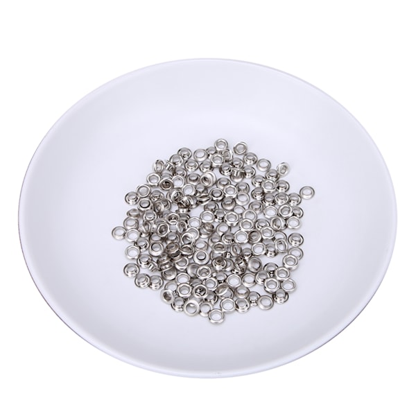 100 set mässingsögla klädpåse tillbehör dubbelsidig 4mm öljett öljett kitSilver