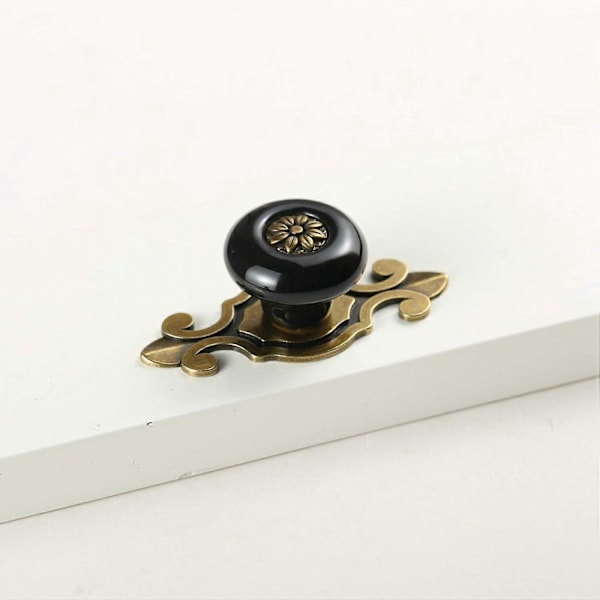 Retro Sink Legering Rund Håndtak Runde Knotter Drahåndtak 4 stk (Svart)