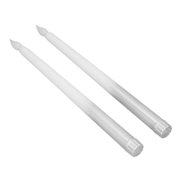 2st LED koniska ljus Batteridrivna Flamlösa LED-ljusstakar för festivalbröllopsfödelsedagsfest Halvspray silver