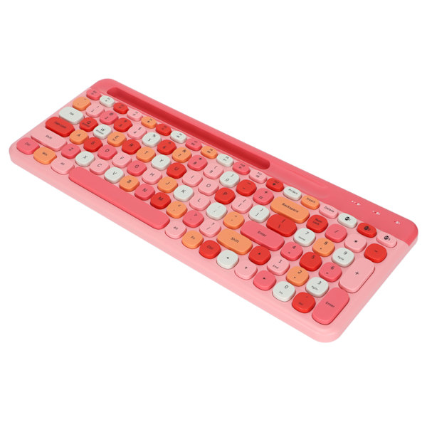 Trådløst tastatur Mini 100 taster Smart strømsparende fargerikt datatastatur for Windows for IOS for AndroidPink