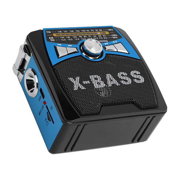 FM AM SW Radio USB FullWave Band Bærbar Radioafspiller med Teleskopantenne 110240V(US Blå)