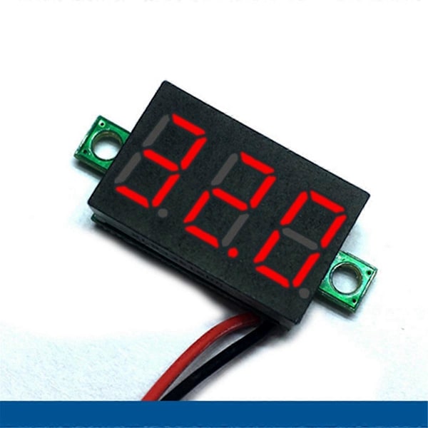 10 stk. 2 ledninger Mini Digital Voltmeter DC 2.5V-40V Digital Spenning Foto Color32