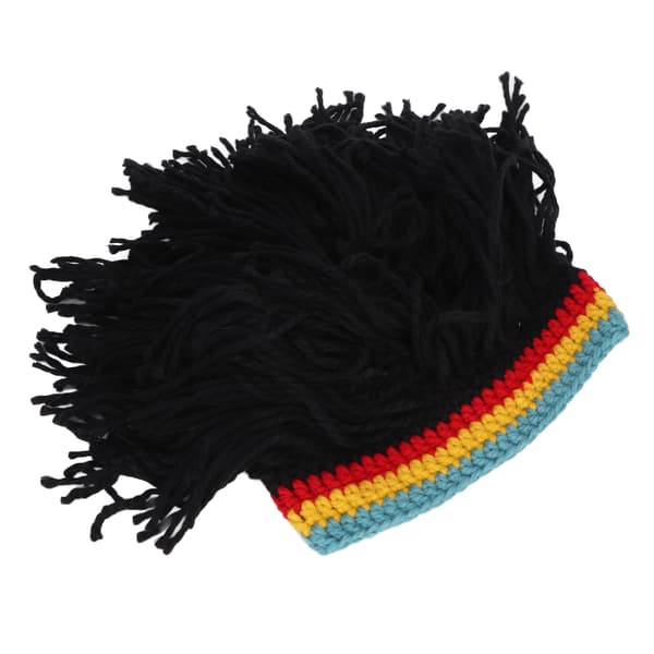 Roliga perukmössor med hög elasticitet, varma stickade mössor med dreadlocks för jul och halloween
