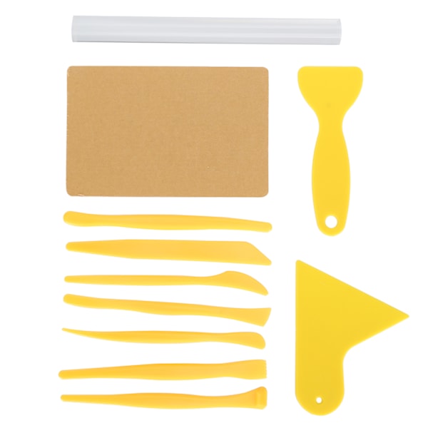 11 stk. lerredskaber Akryl Mud Stick Rubbing Clay Board Carving Scraper Craft Tools til børn