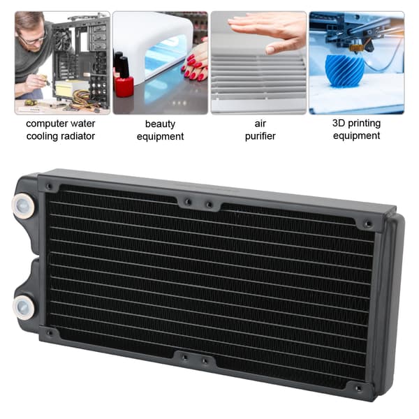 Gevind 12-rørs køleplade vandkølingsradiator til computer/skønhedsinstrument 240 mm
