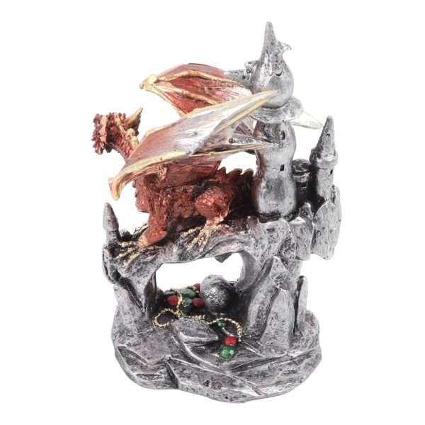 Drakstaty Skulptur UV-skyddsbeläggning Harts Drakfigurer Dekoration för Halloween Prop Castle Dragon B, färgad