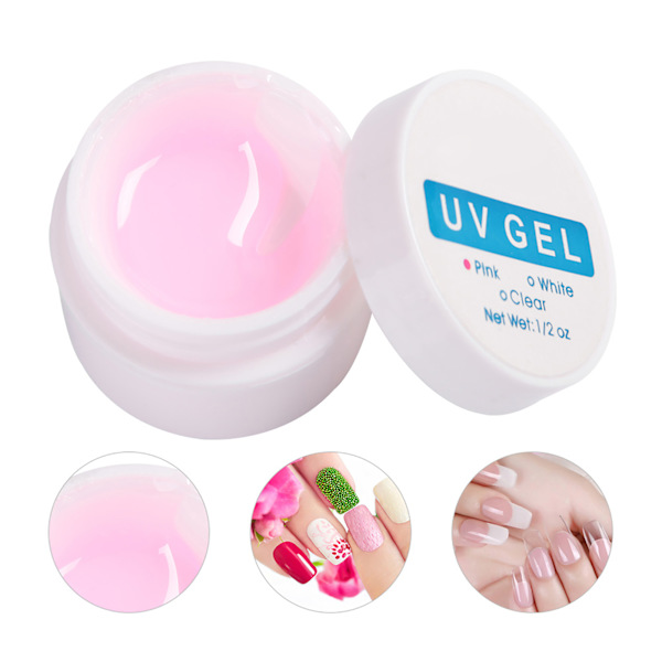 Fast Dry Crystal Nagelförlängningslim Manikyr UV Gel Builder Nagellim Rosa
