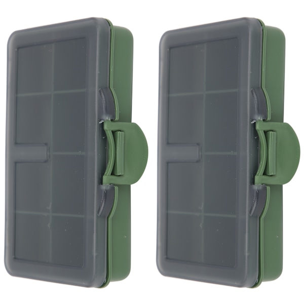 2 stk fiskekrok agn boks mini PP oppbevaringsboks etui for fiskeutstyr tilbehør 8 rom