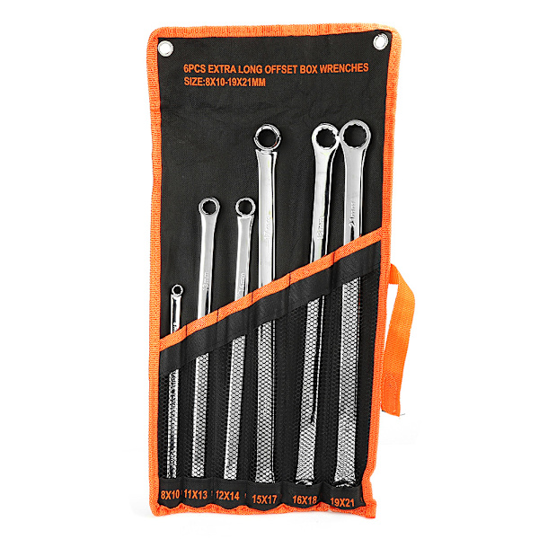 6 stk/sett Dodecagon Box End Wrench 45 # Stål Forlenge Dobbelthode Pentalobe Spanner Auto Repair 8-21mm