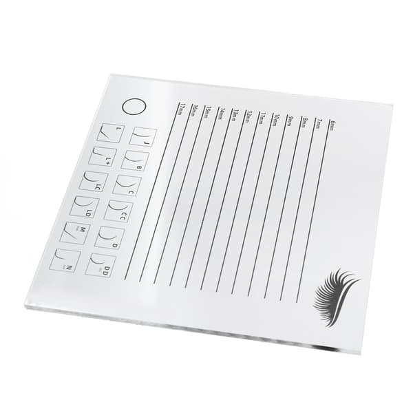 20x20cm Vippeextensions Plastbrett Klar Skala Gjennomsiktig Vippeextensionsholder Vaskbart PP Stort Vippebrett