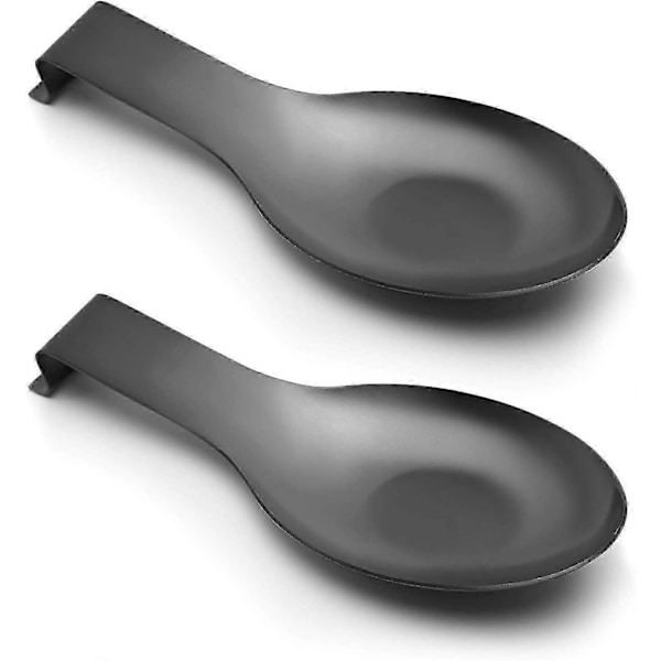 Sort skeholder i rustfrit stål til køkkenbordplade, madlavningsredskabsholder til spatel, tåler opvaskemaskine, 24,4 x 9,5 cm (2 stk.)_SZXM