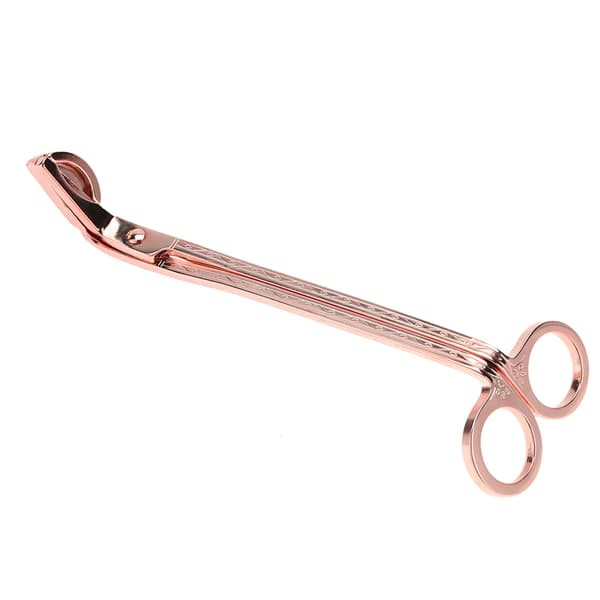 Halvsirkelformet plating rustfritt stål lys hjerte klipp veke trimmer saks verktøy (rose gull)