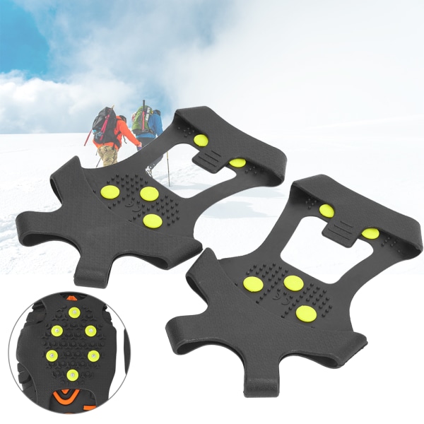 1 par Universal 10 tänder Anti Slip Ice Cleat Sko Grepp Spikar Klampor Stegar för Vandring Klättring L:39-42