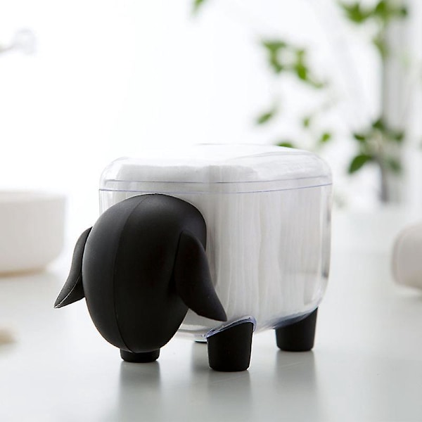 Akryl Bomuldsbold Holder Mini Vatpind Opbevaringsboks Sort Kosmetik Organizer