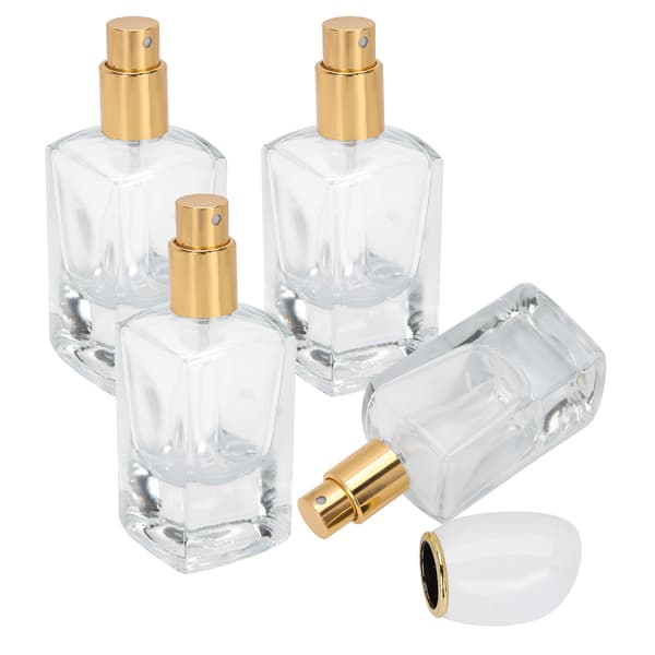 30 ml parfymflaska i glas, spray, påfyllningsbar flaska, tom atomizer, resebehållare (30 ml vitt lock)