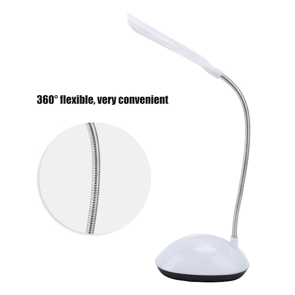 LED-läslampa för barn, vit 360° flexibelt ögonskydd justerbar sänggavellampa i sovrummet