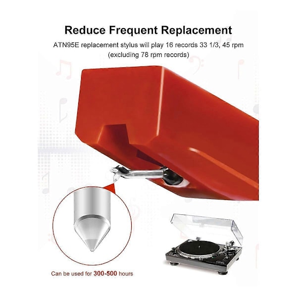 Levysoittimen neula Diamond ATN95E -neula AT-LP120-USB:lle ja useille muille