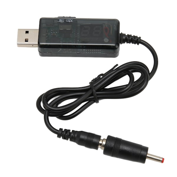USB-forsterkerkabel 5V til 9V 12V Justerbar bærbar DC USB Step Up-ledning med 3,5 x 1,35 mm kontakt for viftebordlampe