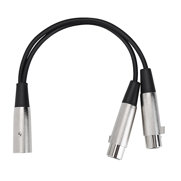 33cm Metal XLR3M to Dual XLR3F Microphone Lighting Tuning Console Cable