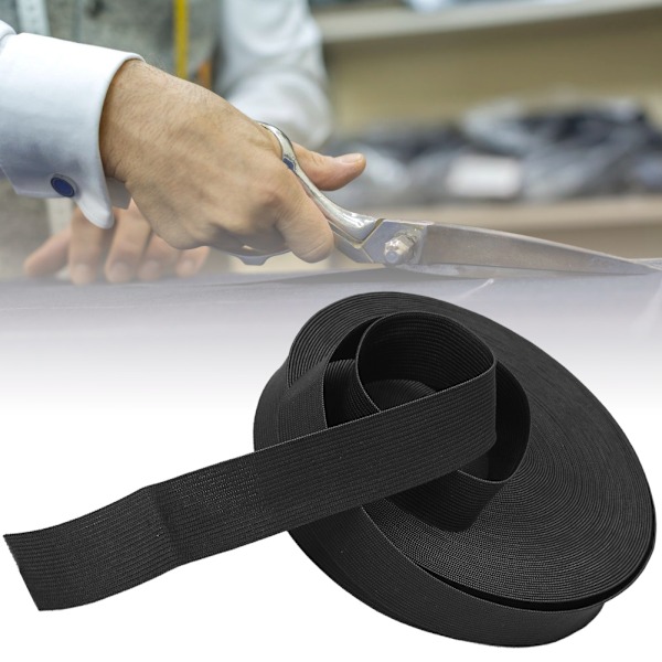 Stickad elastiskt band tjocknar sytillbehör hantverkskollektion för skyddskläder manschetter svart 30 mm bredd
