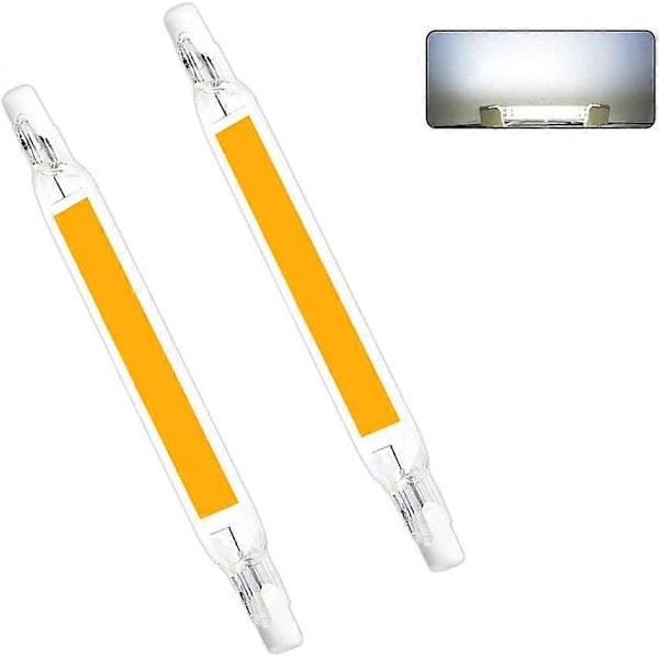 2 stk. R7S LED-pærer, 5W/10W/15W 78mm/118mm LED COB-pære 110V 230V Erstat Halogenlampe Varm Hvid