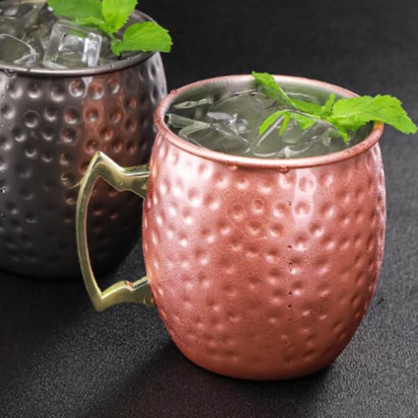 Moscow Mule-kopp 550 ml rustfritt stål stor kapasitet hammerpunkt barkopp for cocktail