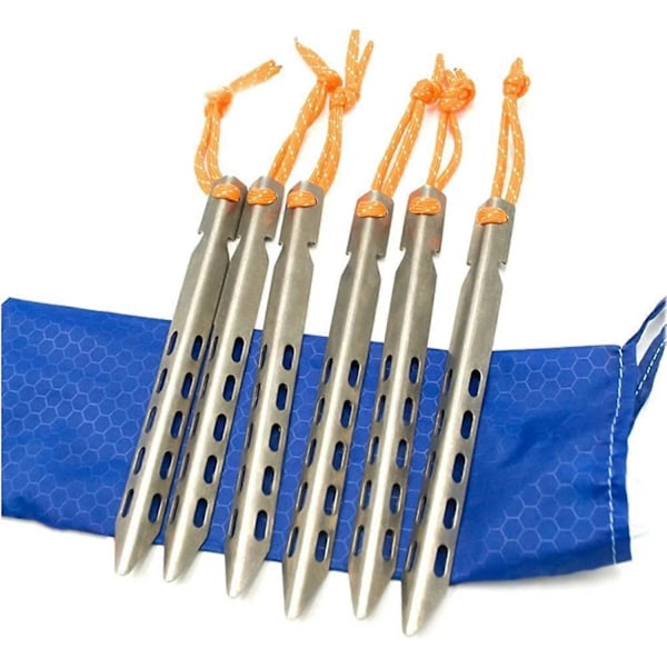 Tältspik 6 st Titan Tältpinnar V Form Titan Spik Vindtät Utomhus Camping Titan Tältspik Tillbehör Fixerat tält
