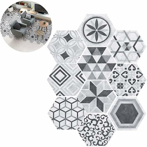 Kakeldekaler Hexagonala Industriell Stil Halkfria Självhäftande Avtagbara Väggdekaler
