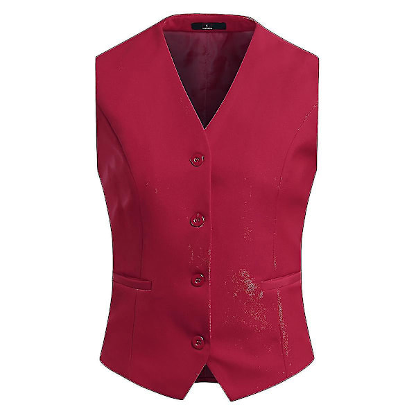 Rød Kvinners Kontor V-Hals Formell Business Vest