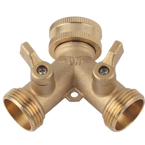 3/4 tommer messing 2-veis ventil splitter slangekran koblinger for hagevanning