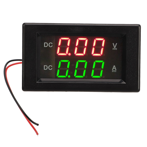 YB4835VA DC 0 til 300V 50A Dobbel Display Strømmåler Vanntett Interferensbestandig LED Spenningsmåler