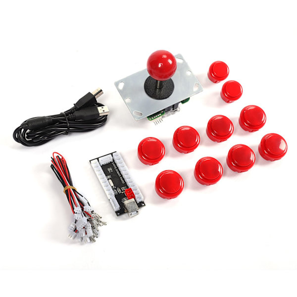 30/24 Kassett Knapp 5P Rocker Enstaka Kit Svart USB Kärnbräda Arkad Kit Röd