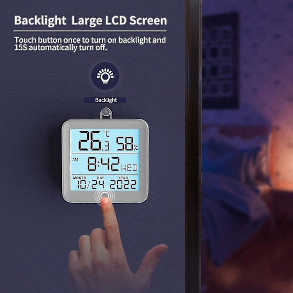 Metall Väggklocka Med Termometer Plus Hygrometer Mätare Djurhus Digital Termometer Reptil Wifi Termometer Hygrometer WIFI